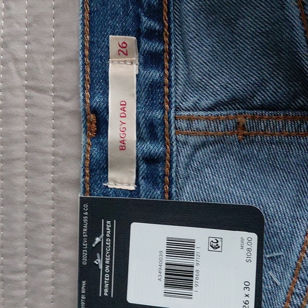Levi's Baggy Dad Jeans Metaphor Mix Sz 26 Nwt - Picture 11 of 16